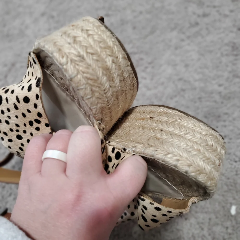 Dolce Vita Leopard Print Espadrille Wedge Sandals Size 9